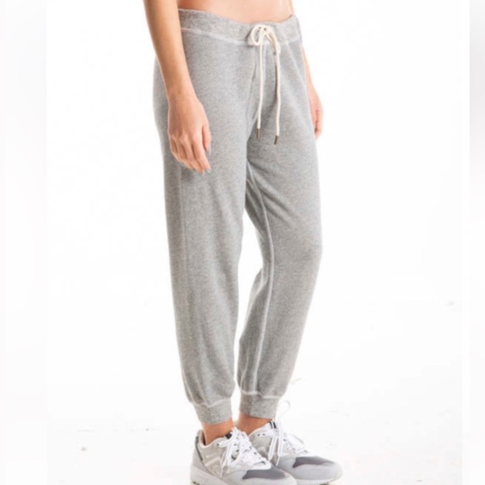 THE GREAT. Heather Gray Drawstring Jogger Pants
